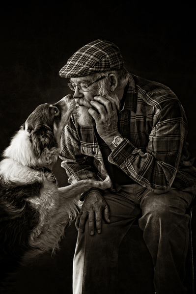 Photograph Michele Taras Old Man And His Dog on One Eyeland