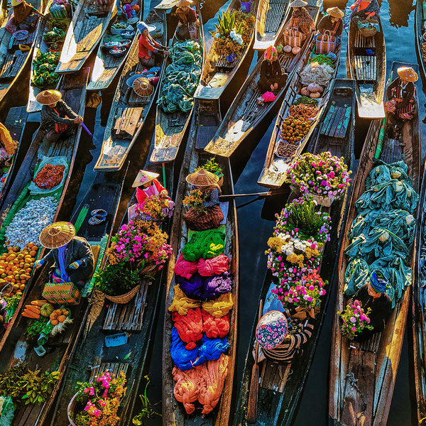 Photograph Aung Chan Thar Inle Floating Market on One Eyeland