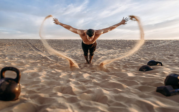 Photograph Maks Kuzin Workout In Desert on One Eyeland