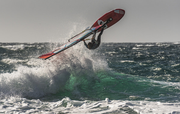 Photograph Ben Welsh Windsurfing Action on One Eyeland