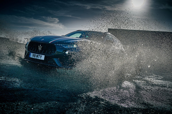 Photograph Nigel Harniman Maserati Levante Trofeo V8 on One Eyeland