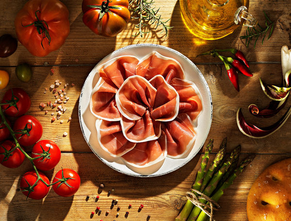 Photograph Andrea Sudati Prosciutto Crudo Ingredients on One Eyeland