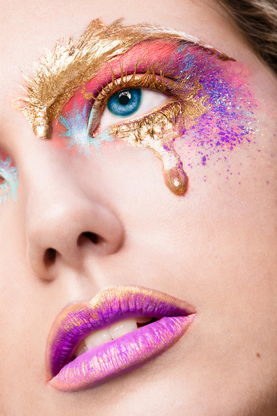 Photograph Claude Bossel Blue Eyes And Gold Tear on One Eyeland