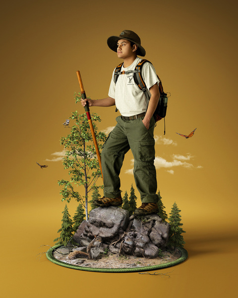 Photograph John Myers Hiking Higher on One Eyeland