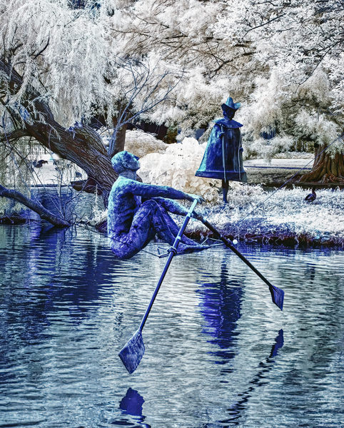 Photograph Larry Hamill Rowing On Schiller Pond on One Eyeland