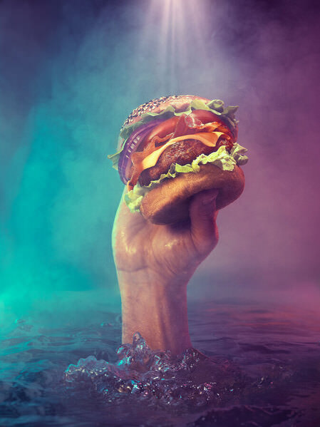 Photograph Ryan Ball Hand Burger on One Eyeland