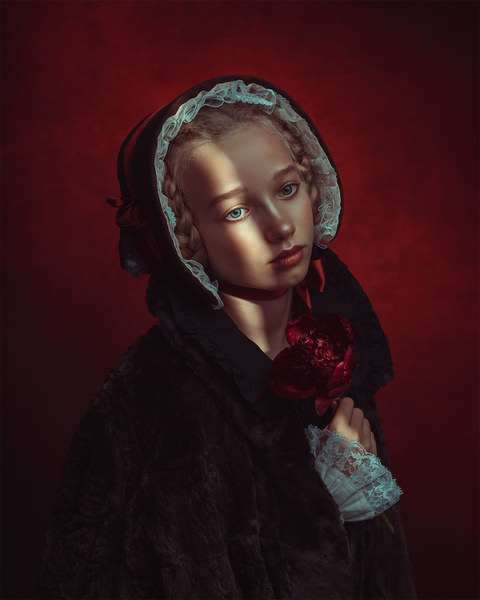 Photograph Pia Maria Rautio Girl With Red Peony on One Eyeland