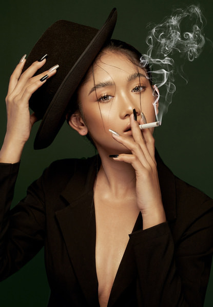 Photograph Berry Holly Girl Smoking on One Eyeland