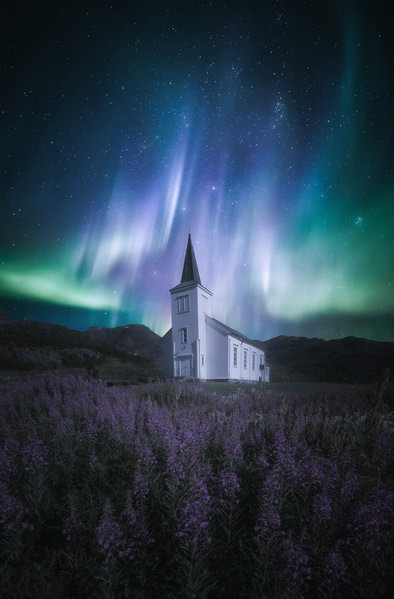 Photograph Hermit Dreams Aurora Church on One Eyeland