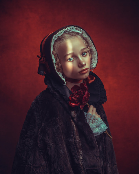 Photograph Pia Maria Rautio Girl With Red Peony on One Eyeland