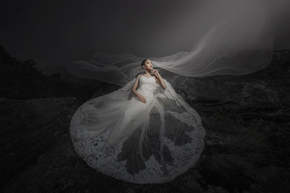 Photograph Berry Holly Bride Alone on One Eyeland