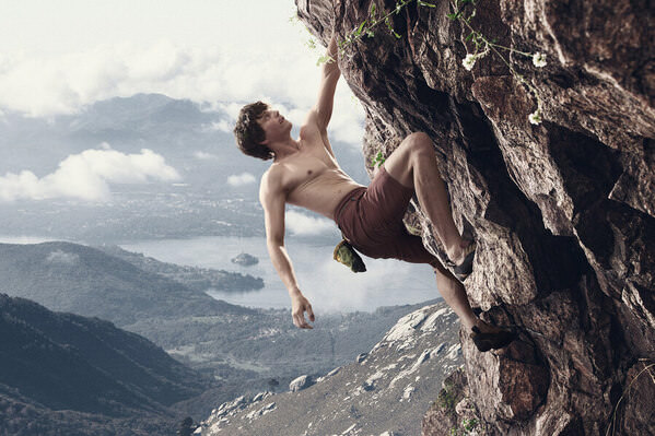 Photograph Lustre Photoproduction Rock Climber on One Eyeland