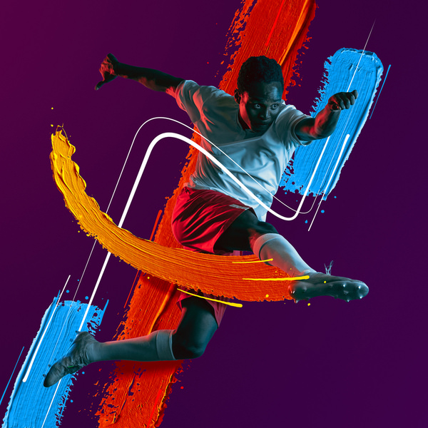 Photograph Lustre Photoproduction Football Player on One Eyeland
