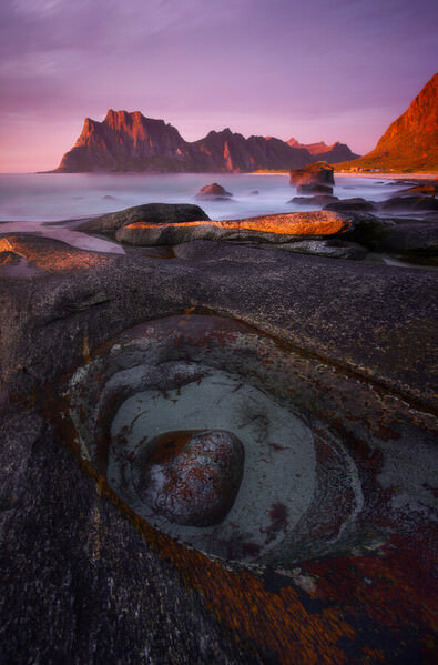 Photograph Charlie Vanaret Sunset At Uttakleiv on One Eyeland