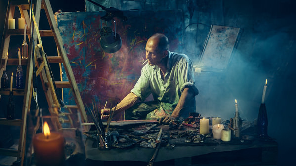 Photograph Lustre Photoproduction Painter on One Eyeland