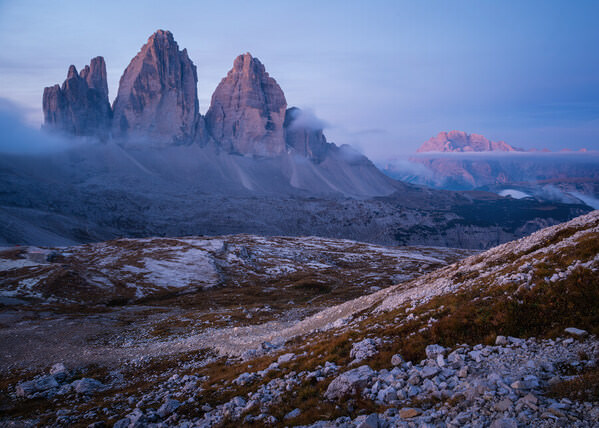 Photograph Matteo Rolfi Foggy Sunrise At Tre Cime on One Eyeland