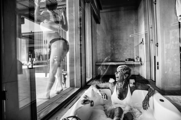 Photograph Dimitra Sakellari Mother And Daughter Goofing Around on One Eyeland