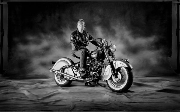 Photograph Richard Mountney Indian Motorbike Mechanic on One Eyeland