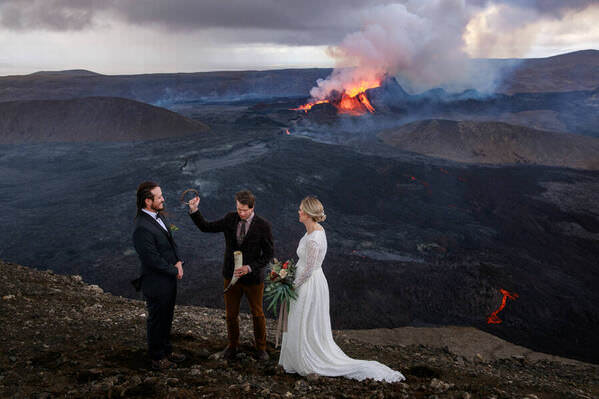 Photograph Bragi Thor Josefsson Wedding And Volcano on One Eyeland