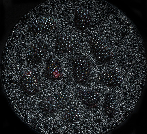 Photograph Orly Catz Blackberries In Bubbles on One Eyeland