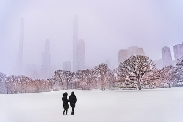 Photograph Mitchell Funk Skyline Snow Nyc on One Eyeland