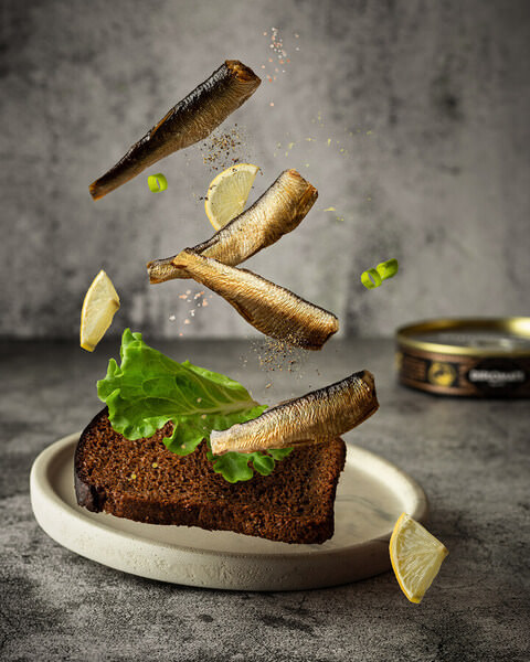 Photograph Mihails Pavlenko Smoked Fish Sprats Sandwich on One Eyeland