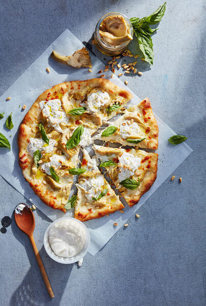 Photograph Powell Jordano Artichoke Burrata Pizza on One Eyeland