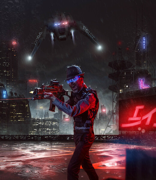 Photograph Clinton Lofthouse Welcome To Tech Noir City on One Eyeland