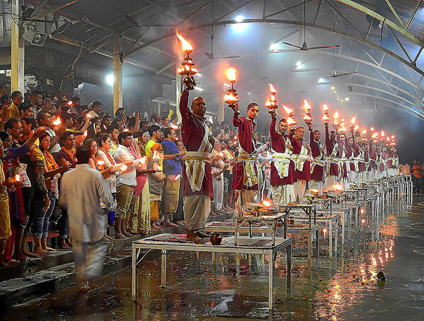 Photograph Kausik Paul Ganga Aarti At Rishikesh on One Eyeland