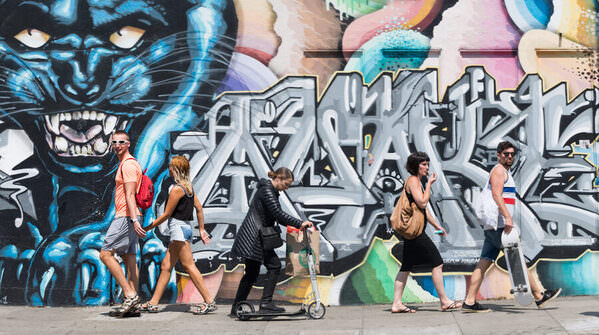 Photograph Satheesh Nair Passers By Against Wall Art Haight Street on One Eyeland