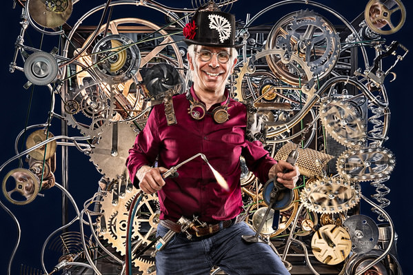Photograph Claude Bossel The Steampunk Mechanic Genius on One Eyeland