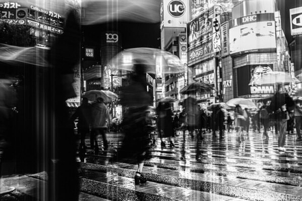 Photograph Jin Tamaoki Shibuya In The Black Rain on One Eyeland
