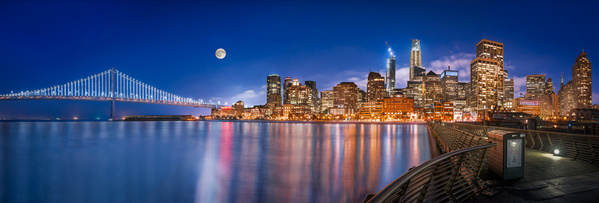 Photograph Satheesh Nair Night Cityscape Of The Embarcadero San Francisco on One Eyeland