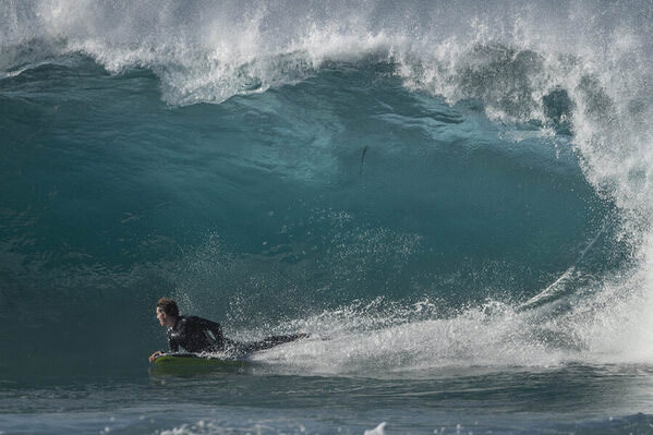 Photograph Steve Turner Body Boarder Australia on One Eyeland