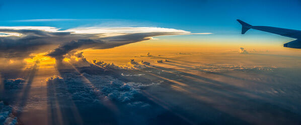 Photograph Satheesh Nair Sunset In Flight 7205 on One Eyeland