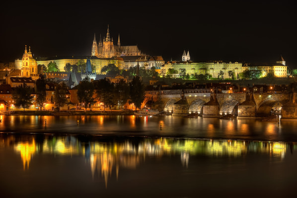 Photograph Satheesh Nair Prague Castle At Night on One Eyeland