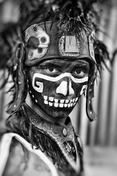 Photograph Claude Bossel Maya Warrior Mexico on One Eyeland