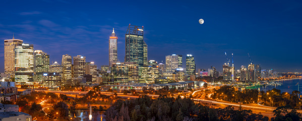 Photograph Satheesh Nair Cityscape Of Perth Blue Hour 8297 on One Eyeland
