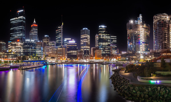 Photograph Satheesh Nair Elizabeth Quay Night Cityscape 8370 on One Eyeland
