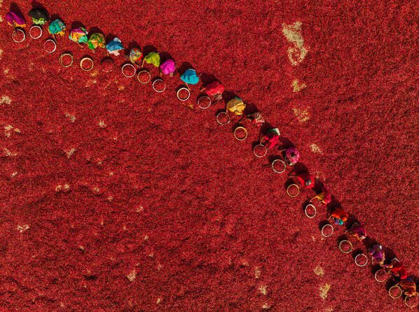 Photograph Azim Khan Ronnie Drying Red Chilies 06 on One Eyeland