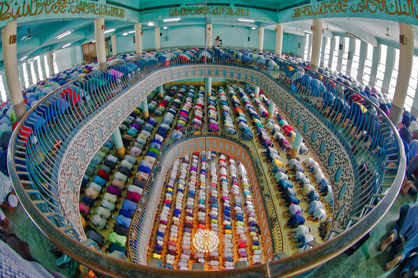 Photograph Azim Khan Ronnie People Praying In The Mosque on One Eyeland