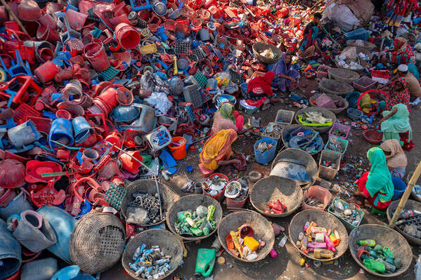 Photograph Azim Khan Ronnie Women Working In Plastic Recycle Factory on One Eyeland