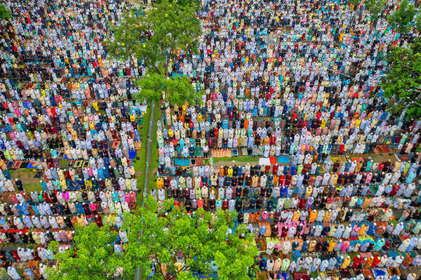 Photograph Azim Khan Ronnie Eid Prayer In The Open Field on One Eyeland