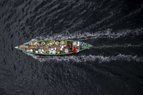 Photograph Azim Khan Ronnie Vegetable Boat on One Eyeland
