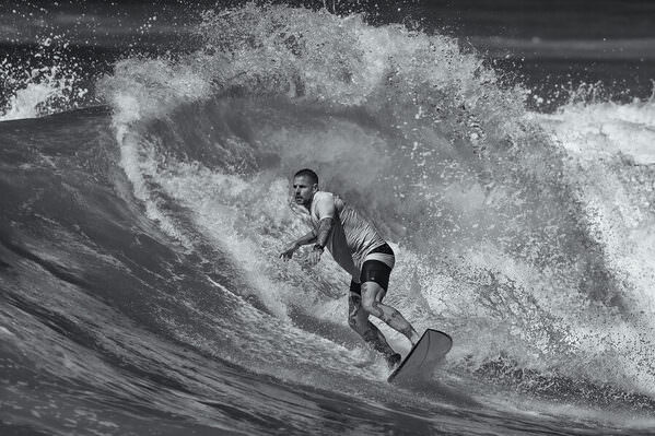 Photograph Steve Turner Surfer Action on One Eyeland
