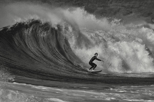 Photograph Steve Turner Big Wave Surfing on One Eyeland