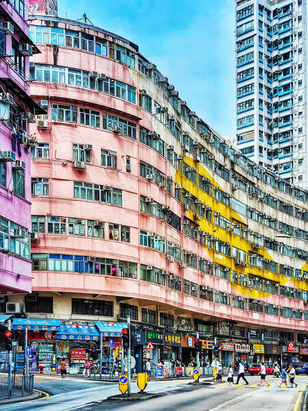 Photograph Howard Tong Old Tenement Building In Hong Kong on One Eyeland