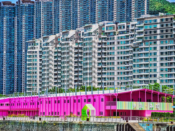 Photograph Howard Tong Tall Buildings On Tung Chung Waterfront on One Eyeland