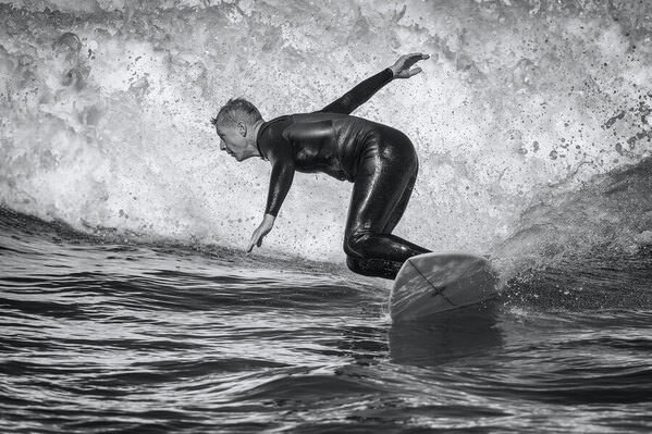Photograph Steve Turner Surfer Action on One Eyeland