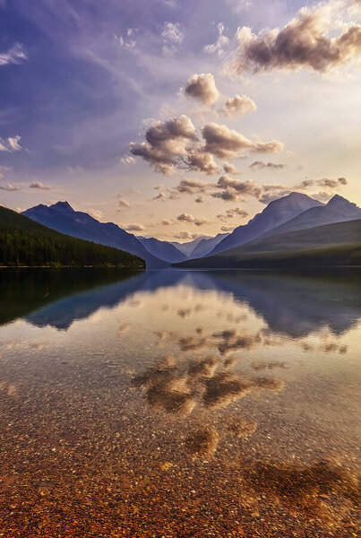 Photograph Larry Hamill Bowman Lake Montana Miday on One Eyeland